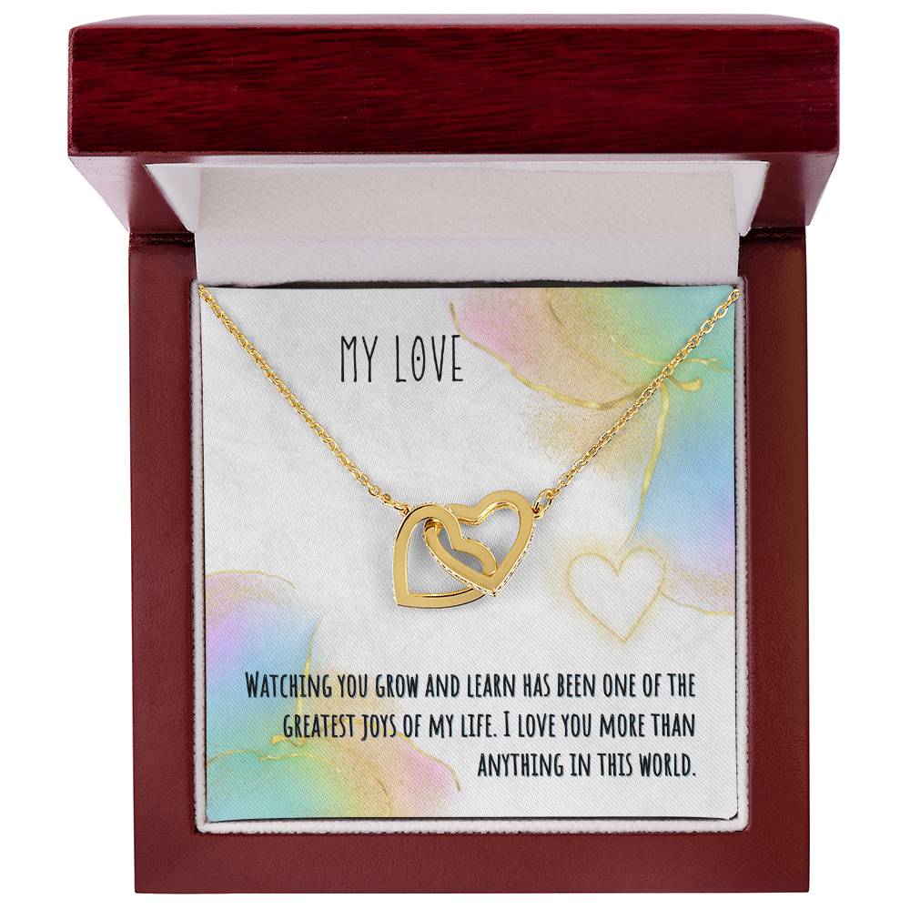 Daughter - Interlocking Hearts Necklace - Perfect Gift For Her - Camili Bel Creations Gift Shop