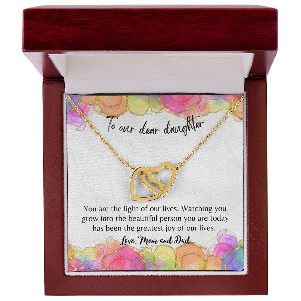 Daughter - Interlocking Hearts Necklace - Perfect Gift For Her - Camili Bel Creations Gift Shop