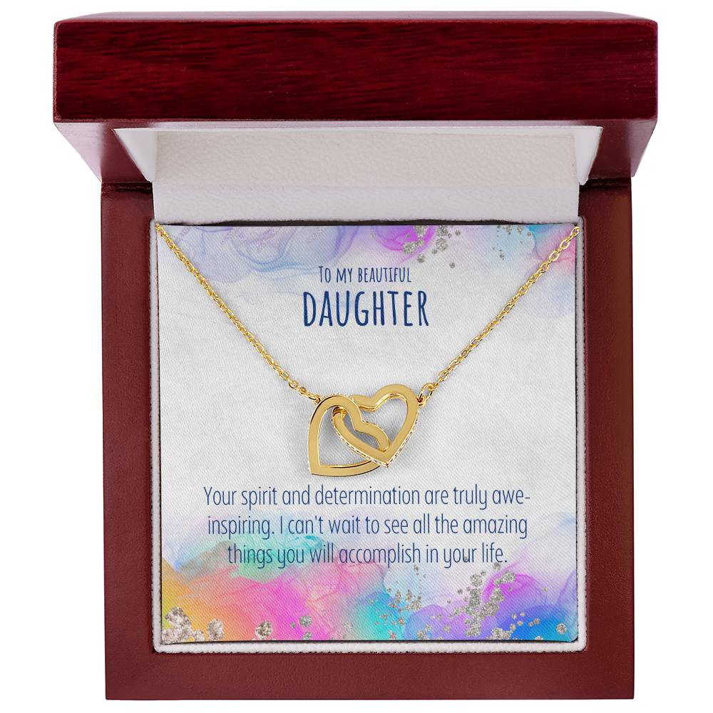Daughter - Interlocking Hearts Necklace - Perfect Gift For Her - Camili Bel Creations Gift Shop