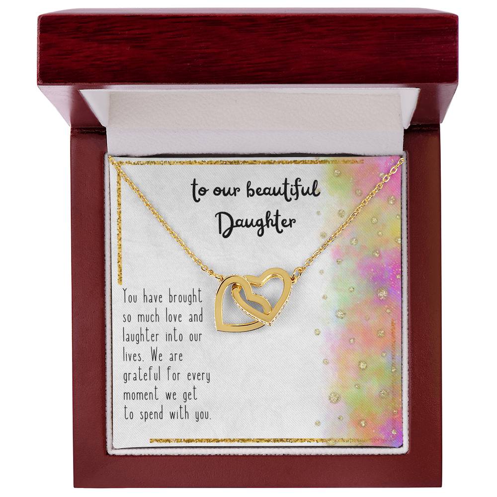 Daughter - Interlocking Hearts Necklace - Perfect Gift For Her - Camili Bel Creations Gift Shop