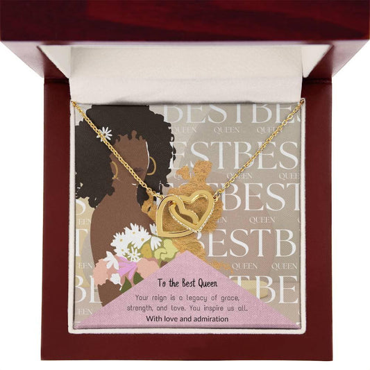 To My Best Queen I Interlocking Heart Necklace Pendant Necklace I Gift for Wife Birthday, Wife Anniversary, Gift For Soulmate - Camili Bel Creations Gift Shop