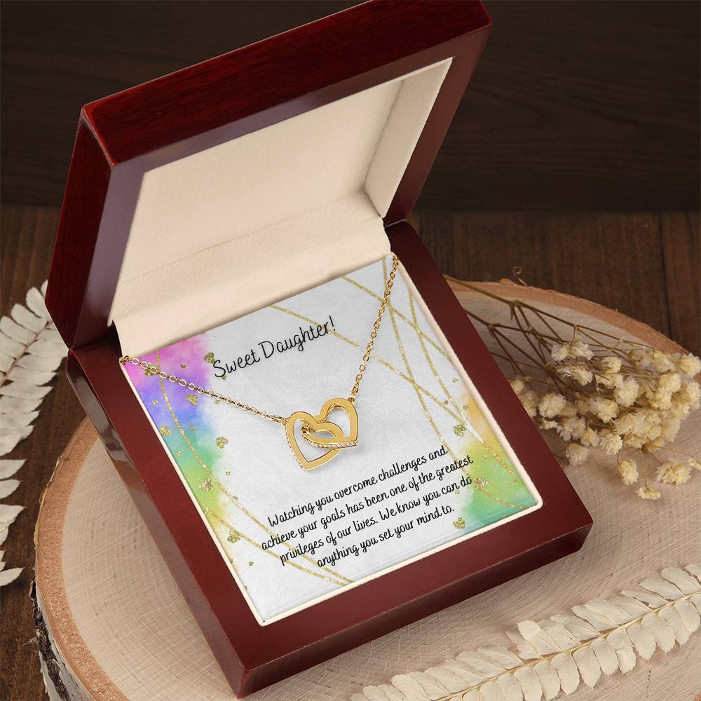 Daughter - Interlocking Hearts Necklace - Perfect Gift For Her - Camili Bel Creations Gift Shop