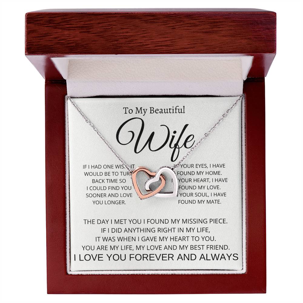 Interlocking Hearts Necklace - Symbol of Eternal Love for Wife - Camili Bel Creations Gift Shop