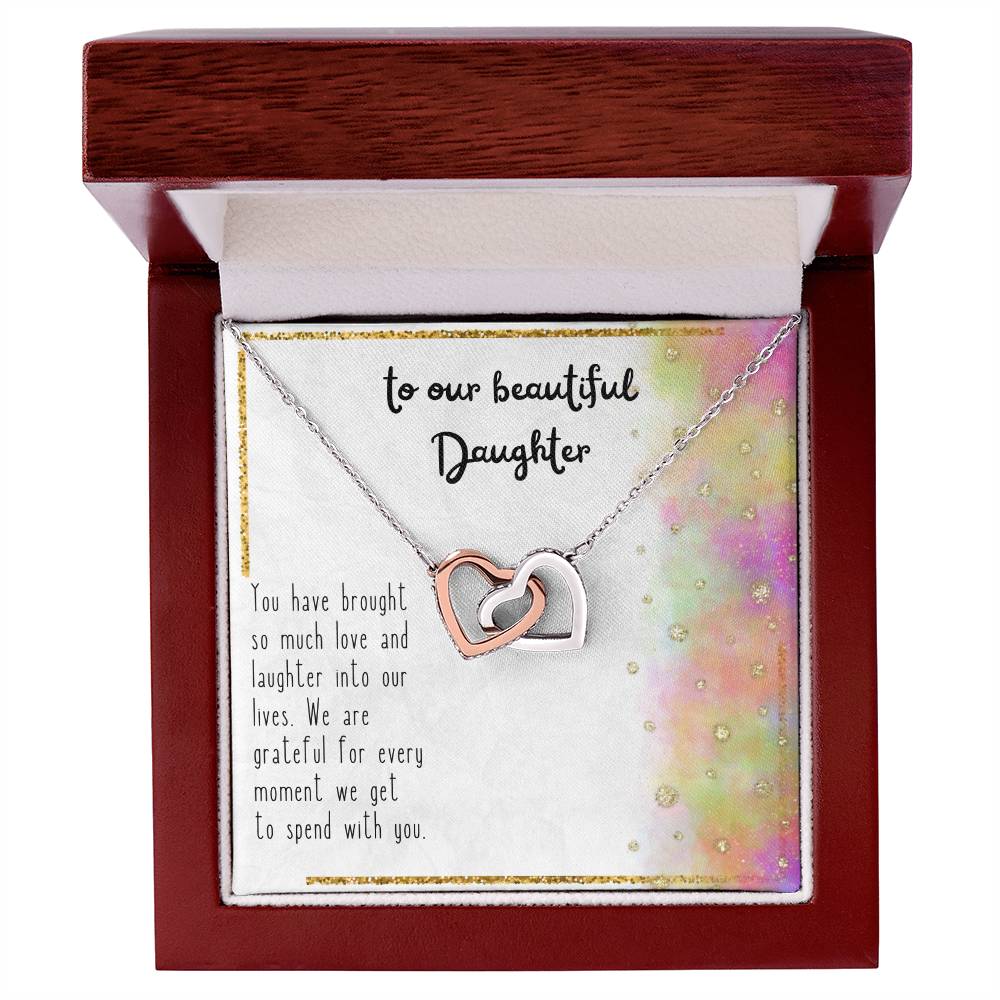 Daughter - Interlocking Hearts Necklace - Perfect Gift For Her - Camili Bel Creations Gift Shop