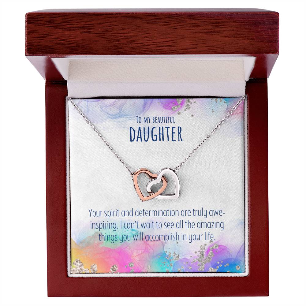 Daughter - Interlocking Hearts Necklace - Perfect Gift For Her - Camili Bel Creations Gift Shop