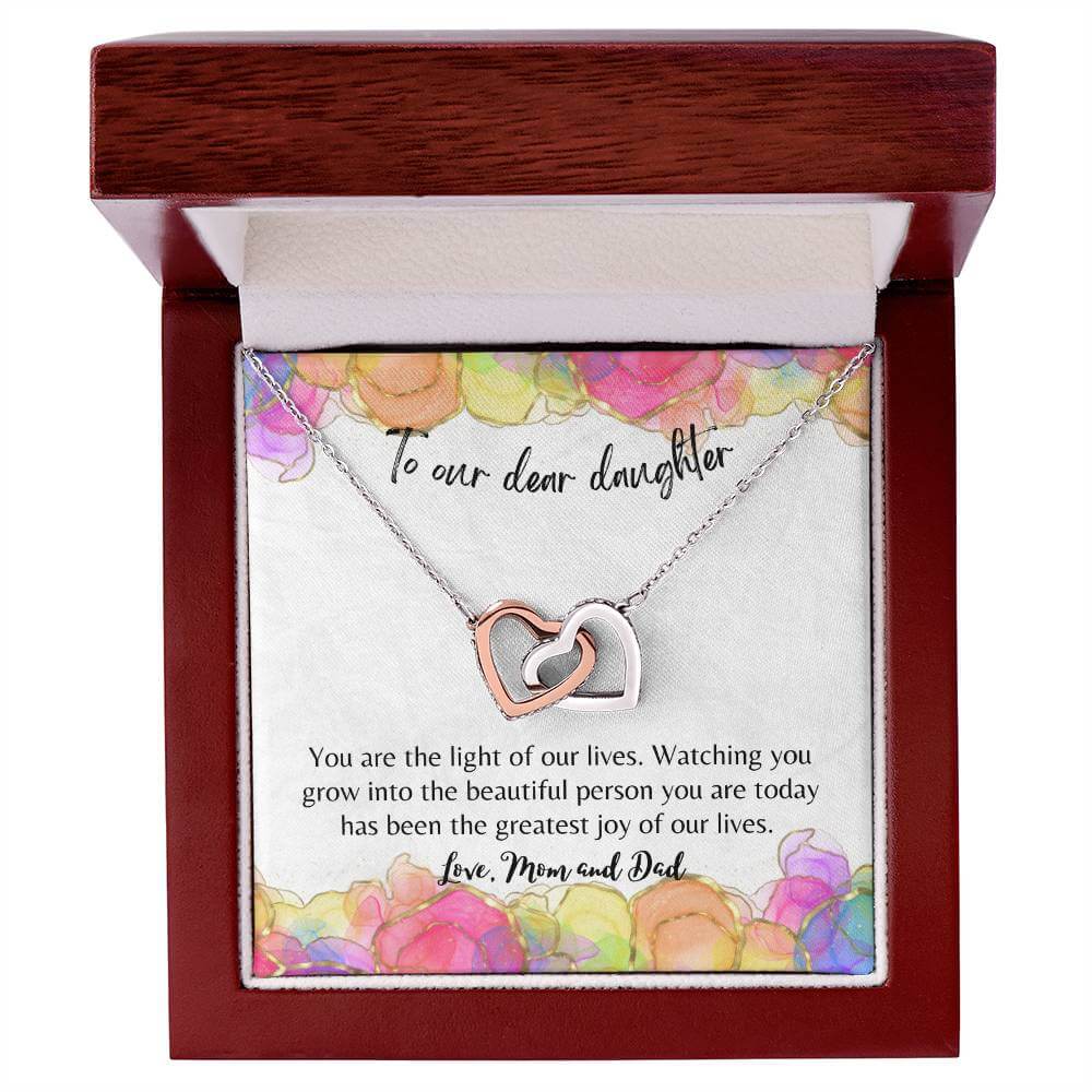 Daughter - Interlocking Hearts Necklace - Perfect Gift For Her - Camili Bel Creations Gift Shop