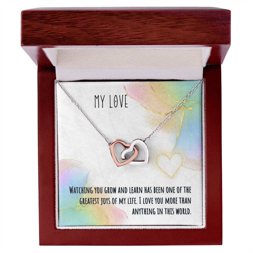 Daughter - Interlocking Hearts Necklace - Perfect Gift For Her - Camili Bel Creations Gift Shop