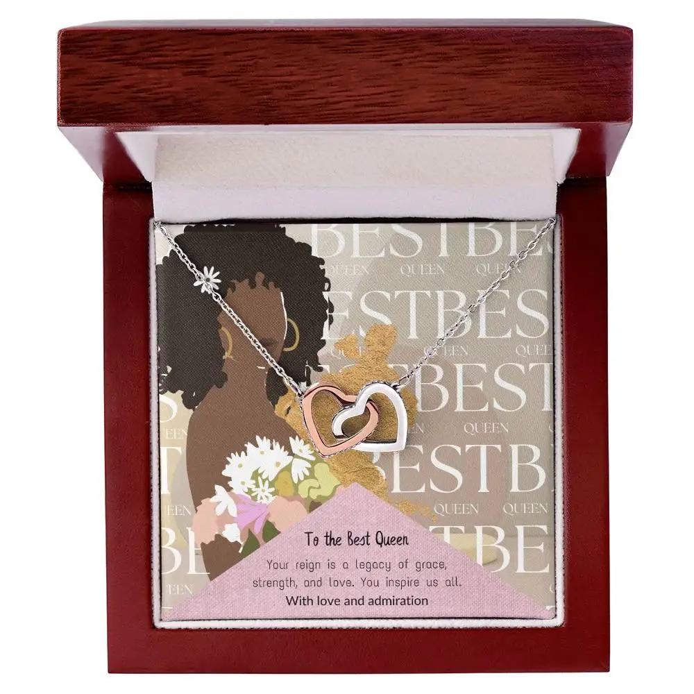 To My Best Queen I Interlocking Heart Necklace Pendant Necklace I Gift for Wife Birthday, Wife Anniversary, Gift For Soulmate - Camili Bel Creations Gift Shop