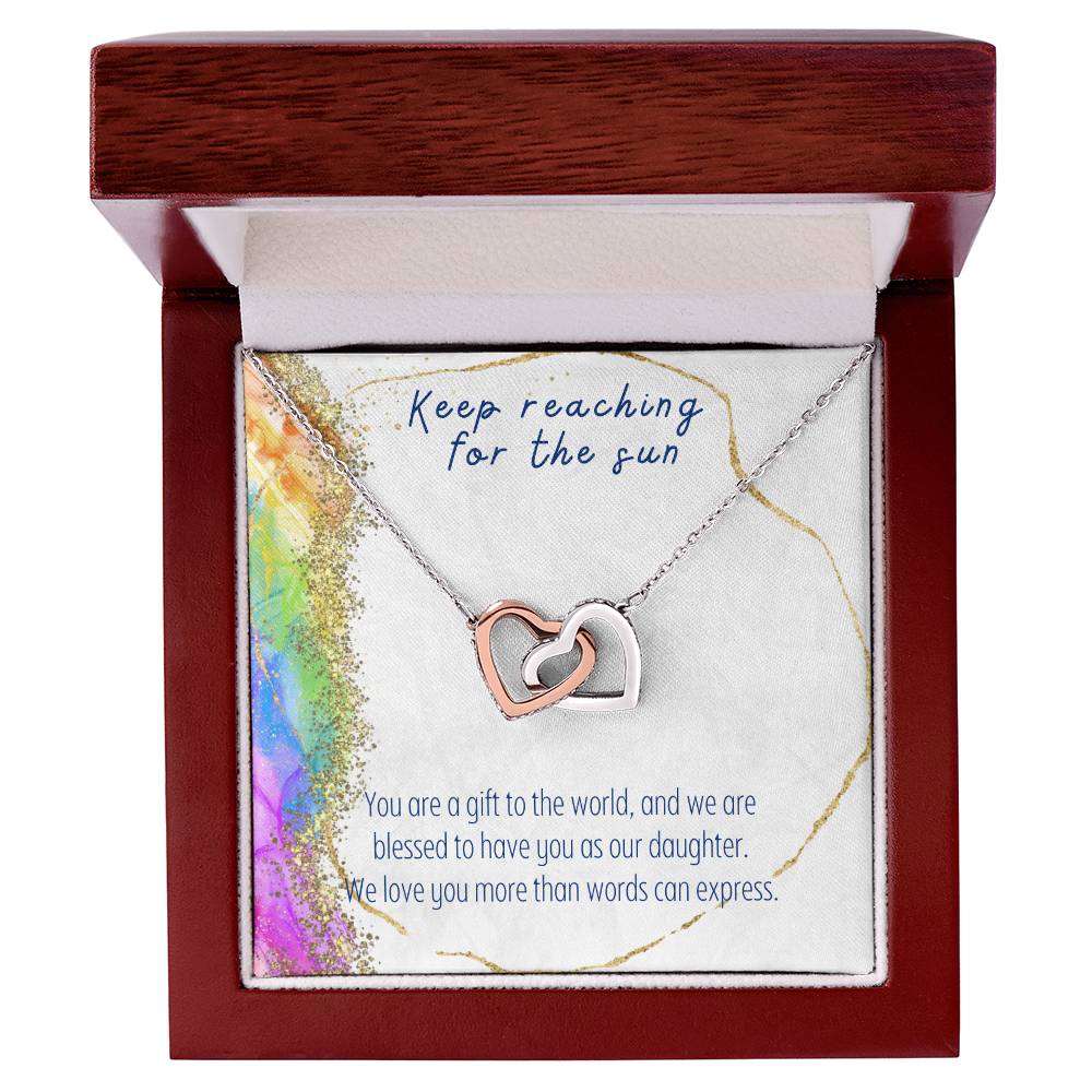 Daughter - Interlocking Hearts Necklace - Perfect Gift For Her - Camili Bel Creations Gift Shop