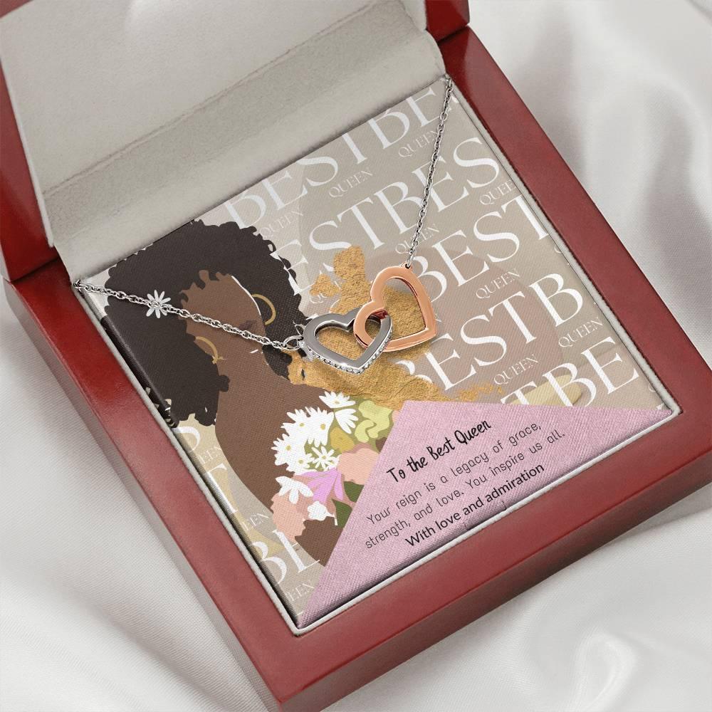 To My Best Queen I Interlocking Heart Necklace Pendant Necklace I Gift for Wife Birthday, Wife Anniversary, Gift For Soulmate - Camili Bel Creations Gift Shop