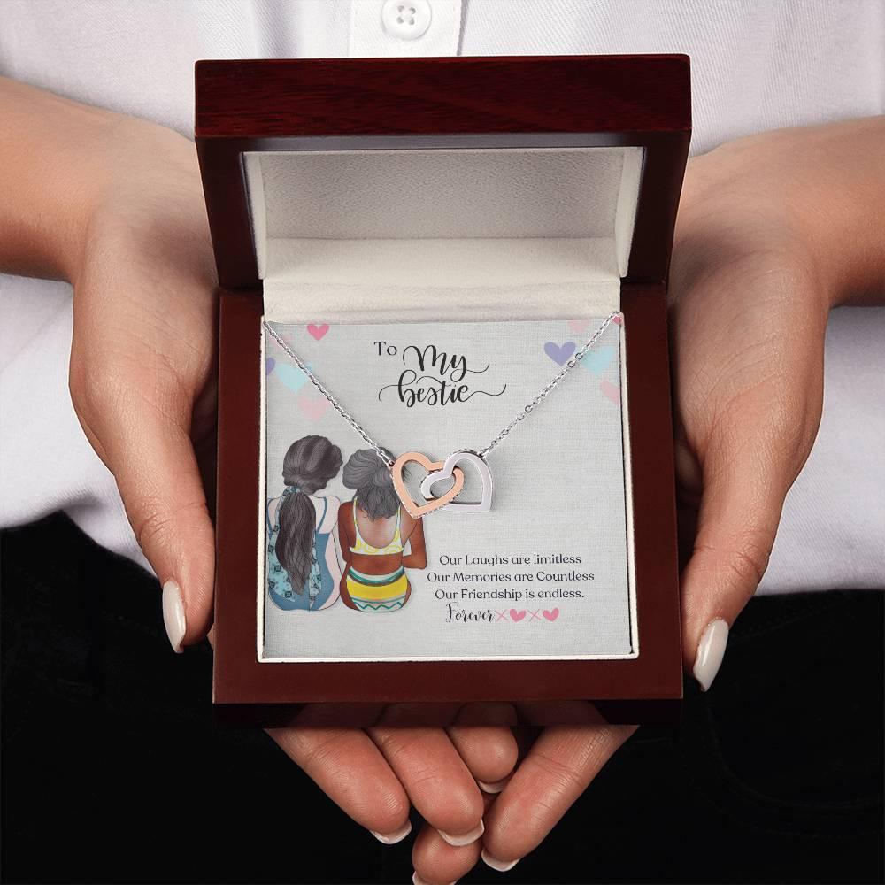 Interlocking Hearts Necklace - Token of Love Best Friend Forever - Camili Bel Creations Gift Shop