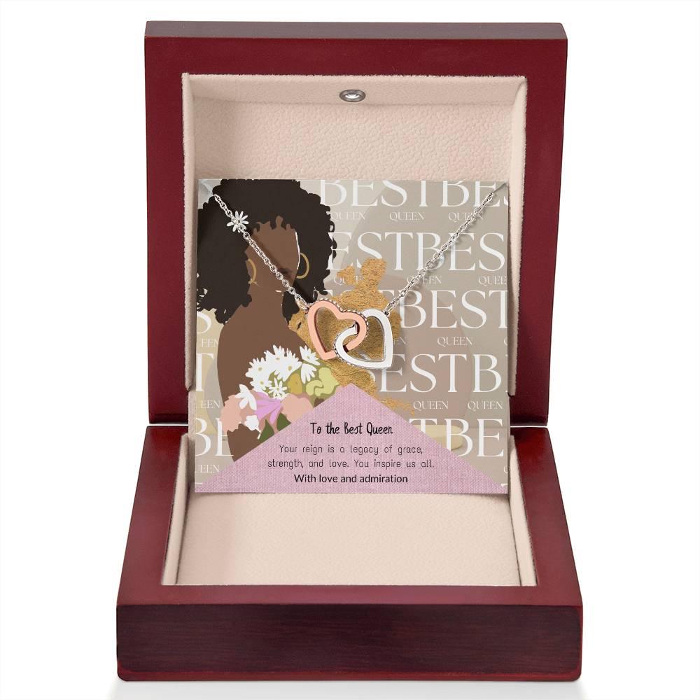 To My Best Queen I Interlocking Heart Necklace Pendant Necklace I Gift for Wife Birthday, Wife Anniversary, Gift For Soulmate - Camili Bel Creations Gift Shop