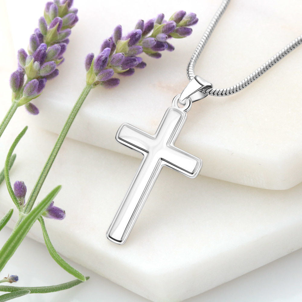 Gender-neutral Cross Necklace and Faith Message Card With Bible Verse Matthew 17:20 - Camili Bel Creations Gift Shop