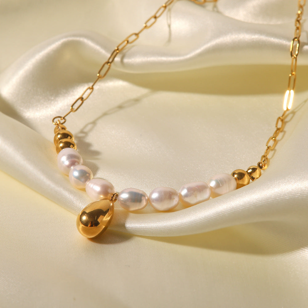 Gorgeous 18K Golden Baroque Freshwater Pearl Elegant Necklace - Camili Bel Creations Gift Shop