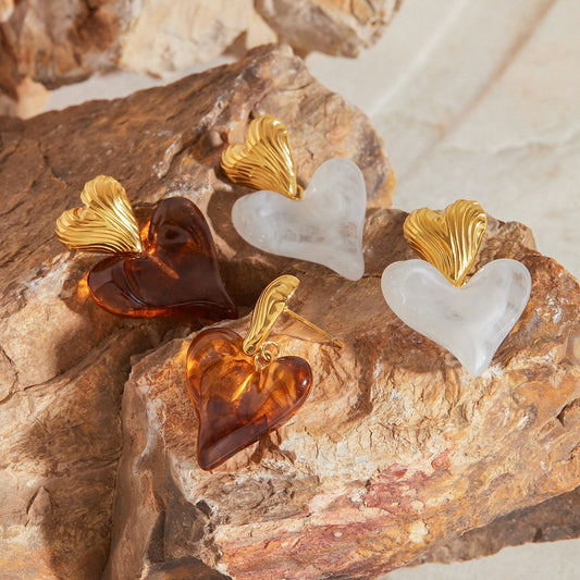 Variants of 18K gold heart stud earrings - timeless romantic jewelry for women