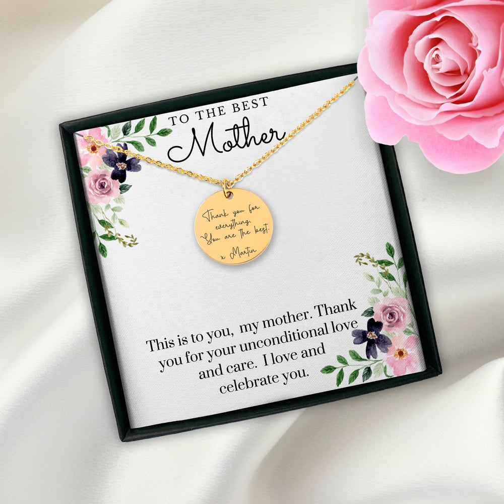 To The Best Mother - Custom Message Necklace - Camili Bel Creations Gift Shop