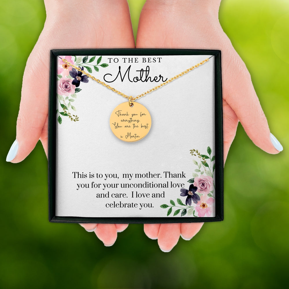 To The Best Mother - Custom Message Necklace - Camili Bel Creations Gift Shop