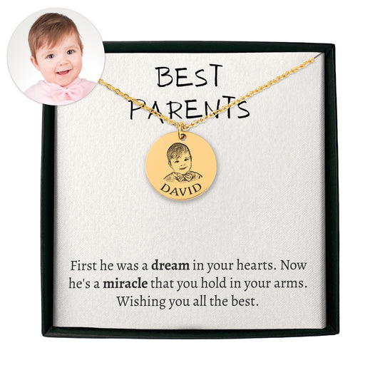 Baby Portrait Necklace - Best Parents Gift - Camili Bel Creations Gift Shop