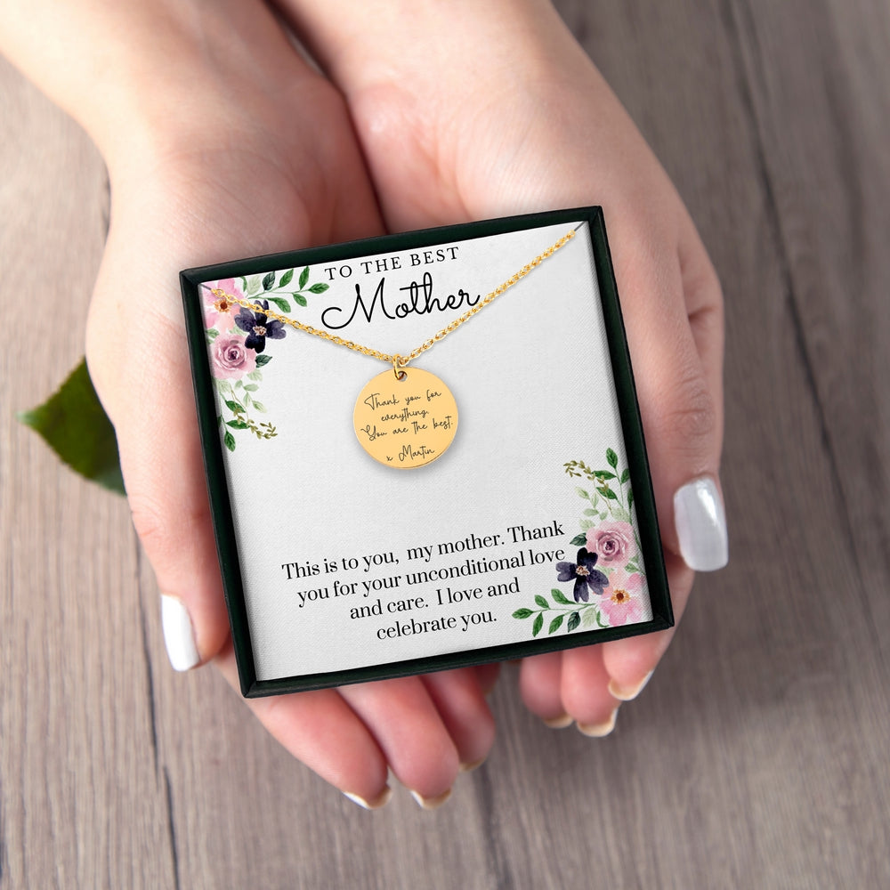 To The Best Mother - Custom Message Necklace - Camili Bel Creations Gift Shop