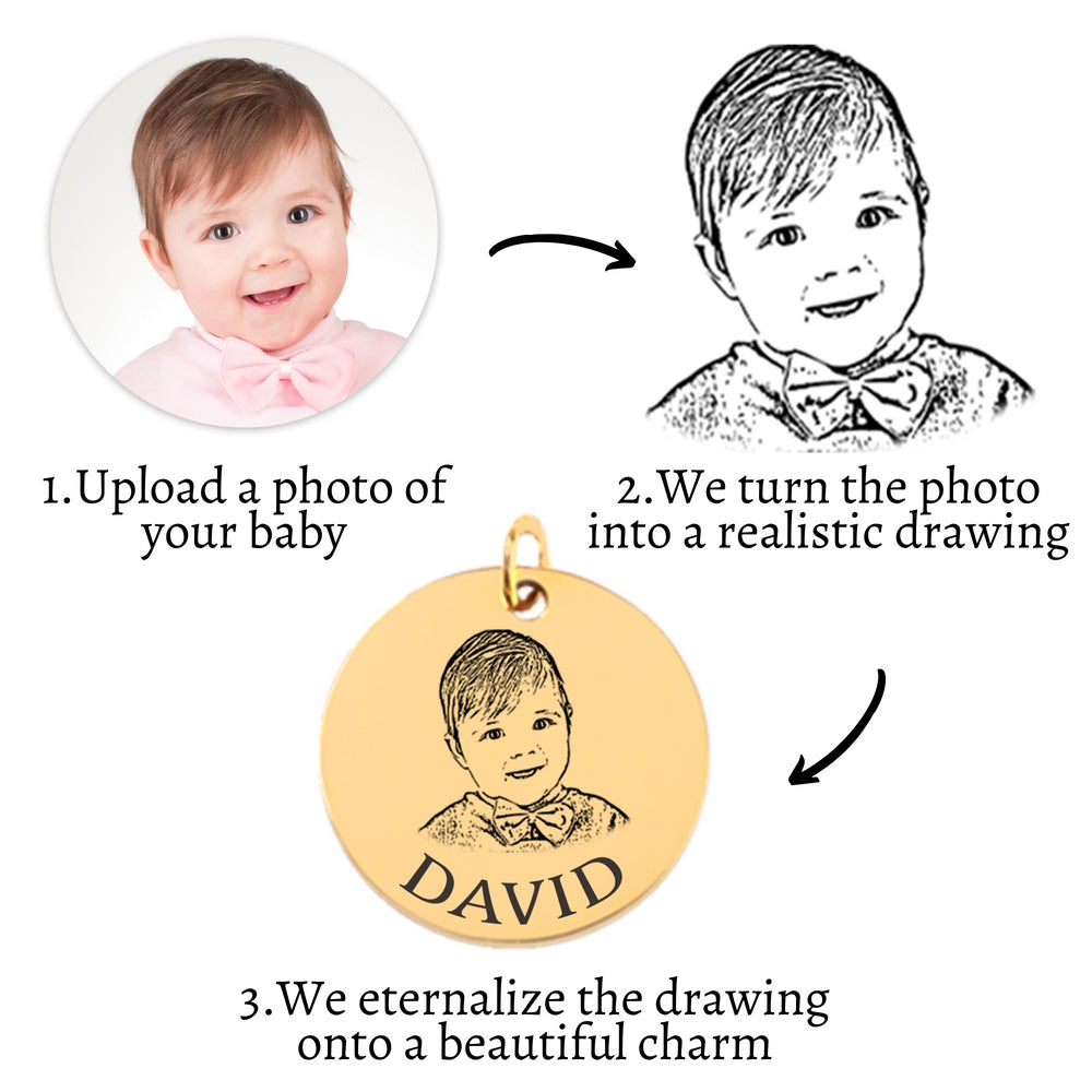Baby Portrait Necklace - Best Parents Gift - Camili Bel Creations Gift Shop