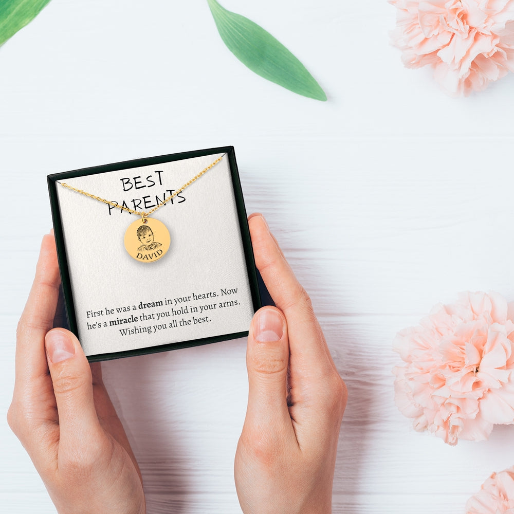 Baby Portrait Necklace - Best Parents Gift - Camili Bel Creations Gift Shop