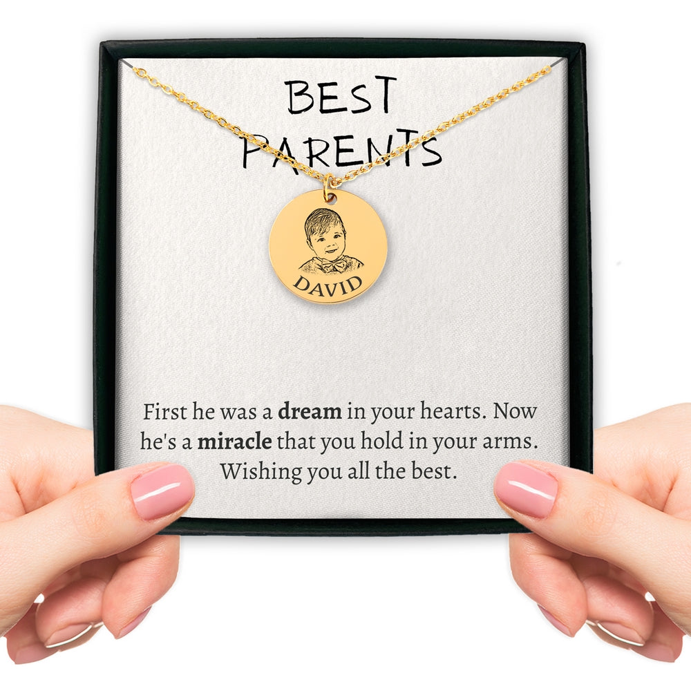 Baby Portrait Necklace - Best Parents Gift - Camili Bel Creations Gift Shop