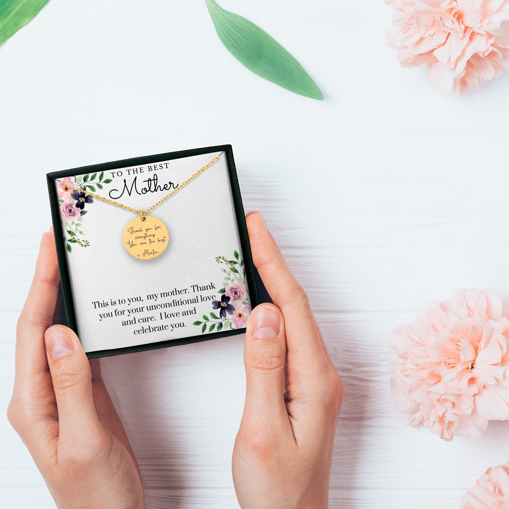 To The Best Mother - Custom Message Necklace - Camili Bel Creations Gift Shop